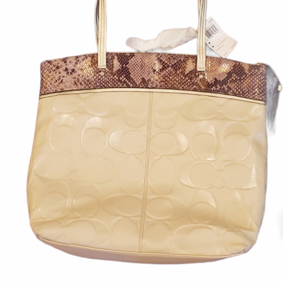 New with Tag, Coach, Leather & Snakeskin, Purse - Picture 2 of 7